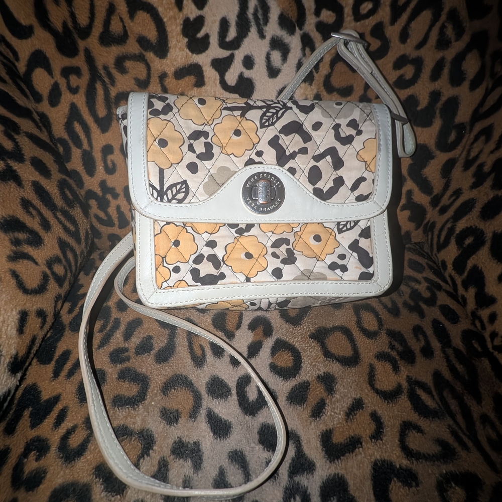 Vera Bradley Quilted Floral Crossbody in Cream and Yellow